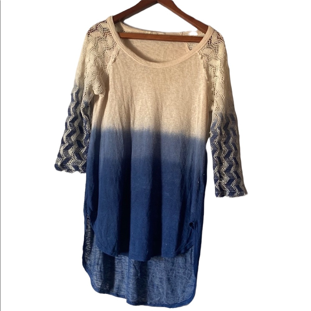 Women’s Malloy Blue and Cream Ombré Sweater